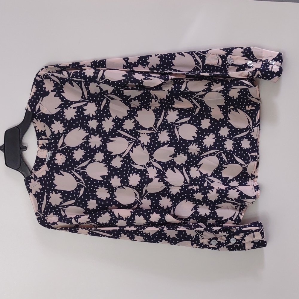 Evan picone blouse long sleeve elegant size 12 open back with buttons excellent